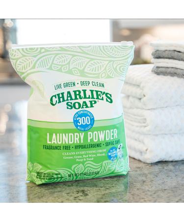 Charlie's Soap Laundry Powder (300 Loads) - Fragrance Free, Hypoallergenic, Plant Based, Biodegradable Eco Friendly Detergent (8 lb) - Buy Online on GoSupps.com