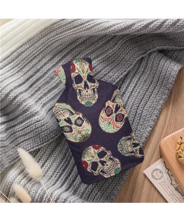 Skull Hot Water Bottle with Plush Cover Ideal Hand Warmer for Adults & Children | 26.5x15.3cm | Shop Internationally - Buy Online on GoSupps.com