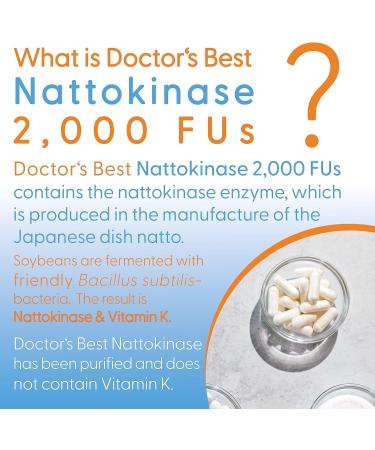 Doctor's Best Nattokinase 2 000 FU 270 Vegan Capsules Lab Tested Gluten Free Vegetarian - Buy Online on GoSupps.com