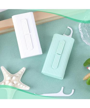 Portable Dental Box Set - 2 Refillable Holder Boxes with 10 Dental Floss Picks | Travel & Home Hygiene Solution - Buy Online on GoSupps.com