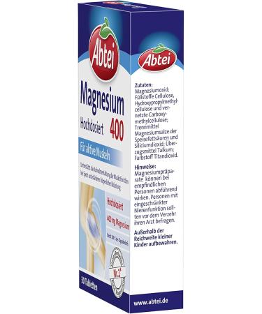 Buy Abtei Magnesium 400 - High Dose 30 Tablets for Optimal Health | International Shipping - Buy Online on GoSupps.com