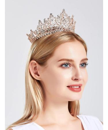 Queen Crown for Women - Rhinestone Princess Tiara in Rose Gold | Birthday, Halloween Party Hair Accessory - Buy Online on GoSupps.com