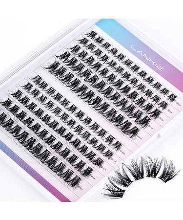 LANKIZ DIY lash Extensions Wispy Lash Clusters Individual Lash Extensions 120 Clusters C+ D Mix Curl   Soft and Lightweight 10-16mm Mix Resuale Wide Band+Mix Style Cluster Lashes for Home use (Classic C/D) (Classic C/D) ...