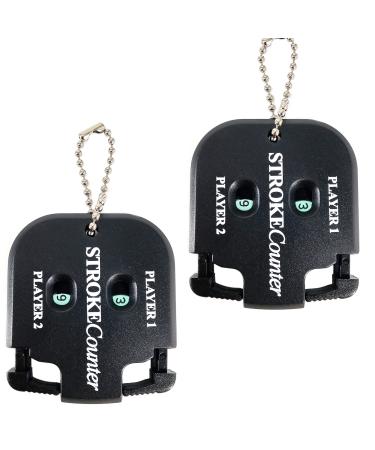 Rovepic 2 Pack Golf Score Counter Mini Square Handy Golf Score Shot Two Digits Score Count Tool Golf Stroke Counter Putt Scorer Counters with Key Chain Sport Scoreboard Plastic Golf Training Aid