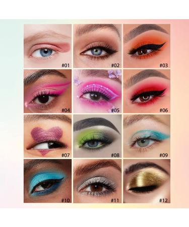 Natudeco 12pcs 0.03oz Eyeshadow Stick Set Women Waterproof Long Lasting Makeup Eye Shadow Pencil Cosmetics for Daily Makeup Party Masquerade Home - Buy Online on GoSupps.com