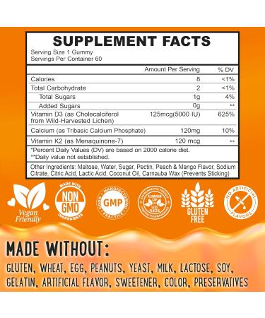 OH MY CHEWY Magnesium + D3K2 Gummies Bundle 2 Bottles (60 Each) Apple Kiwi & Peach Mango - Buy Online on GoSupps.com