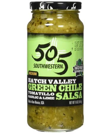 505 Southwestern Hatch Valley Green Chile Salsa (Tomatillo, Garlic and Lime) (16 Ounces) 1 Pound (Pack of 1)