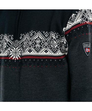 Dale of Norway Moritz Men's Sweater - Merino Wool, Regular Fit Men's Pullover in Dark Charcoal Raspberry Black - Buy Online on GoSupps.com