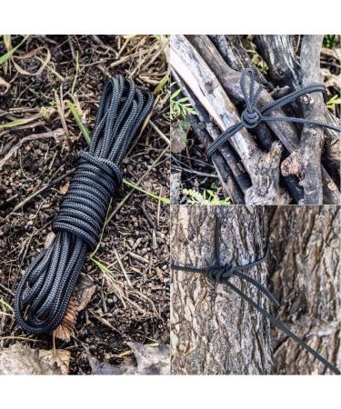 Golberg Premium Polyester Accessory Cord - USA Made Smooth Braid, Minimal Stretch Rope - 6mm x 50 Feet - Compact & Lightweight Black Cord - Buy Online on GoSupps.com