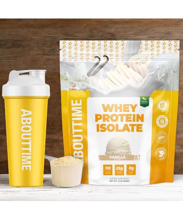 About Time Whey Isolate Protein - Non-GMO All Natural Gluten/Lactose Free 24g Protein per Serving (Vanilla 2 lbs) - Buy Internationally - Buy Online on GoSupps.com