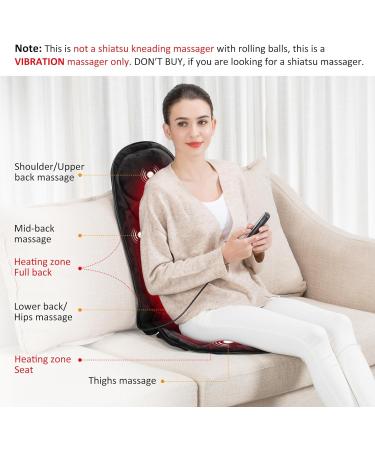Snailax Memory Foam Massage Seat Support - Heated & Vibrating Back/Neck Massager | Perfect Gift for Men & Women - Buy Online on GoSupps.com