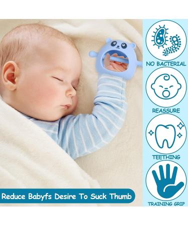 Mytium Teething Toys 3PCS - Silicone Baby Teether Toy for 3+ Months Infants - Easy-to-Hold Mitten Teether for Chew and Sucking Needs - Buy Online on GoSupps.com