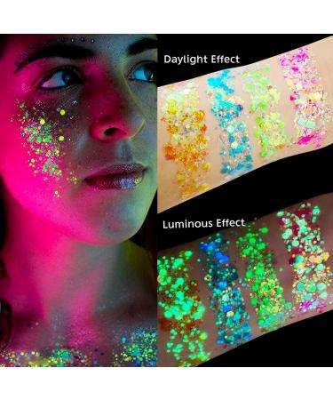 Boyrot 12 Colors Fluorescent Glitter - Self-Adhesive Body & Face Makeup for Festivals Parties & Clubs - Buy Online on GoSupps.com