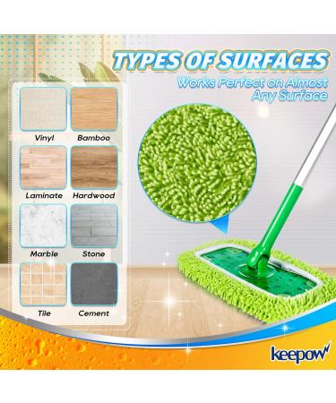 Reusable Microfiber Mop Pads for Swiffer Sweeper - 4 Pack Green | Washable Wet/Dry Cloths for Hardwood Floor Cleaning - Buy Online on GoSupps.com