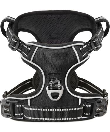 Heele Dog Crockery & No-Pull Harness - Adjustable Reflective Breathable Soft Padded Handle for Large Dogs (Size XL Black) - Buy Online on GoSupps.com