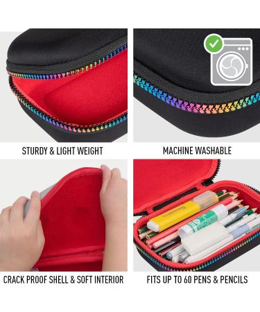 ZIPIT Black & Rainbow Pencil Box | Pencil Case for Girls | Organizer Pencil Bag | Large Capcity Pencil Pouch - Buy Online on GoSupps.com