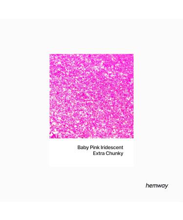 Hemway Extra-Chunky Baby Pink Glitter 100g - Cosmetic Safe Iridescent 1mm Crafting Glitter for DIY Art Projects - Buy Online on GoSupps.com