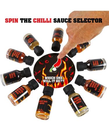 Ring of Fire Chilli Challenge Game Hot Sauce Gift Set - 10 x 20ml Including Carolina Reaper - Perfect Secret Santa & Novelty Gift - Buy Online on GoSupps.com