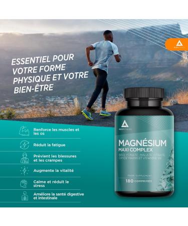 Magnesium Maxi Complex - Magnesium Bisglycinate Marine Magnesium Oxide Malate Magnesium Citrate and Viatmine B6-180 Tablets - Vitamin Magnesium - Buy Online on GoSupps.com