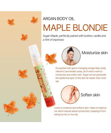 Travel Size Mini Argan Body Oil - 8ml (Maple Blondie) for Nourished Skin | Shop Internationally - Buy Online on GoSupps.com