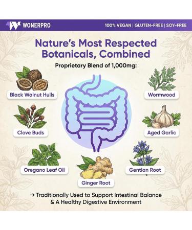 Gut Cleanse & Black Walnut Wormwood Herbal Liquid 100% Vegan Gluten-Free Digestive Support Formula 2 fl oz 2.12 Fl Oz (Pack of 1) - Buy Online on GoSupps.com