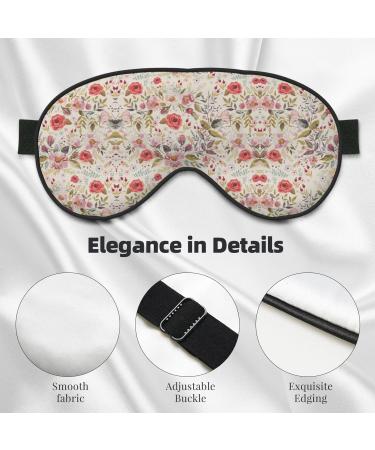 Unisex Flower Leaf Print Sleep Mask - Double-Sided Eye Mask for Sound Sleep & Skin Care - Buy Online on GoSupps.com