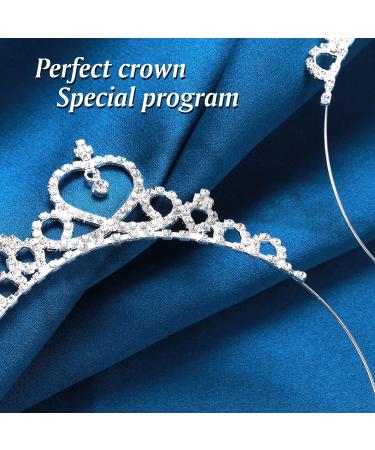 Silver Princess Crown Crystal Sash Tiara Headband for Women & Girls - Wedding & Birthday Hair Accessory - Buy Online on GoSupps.com