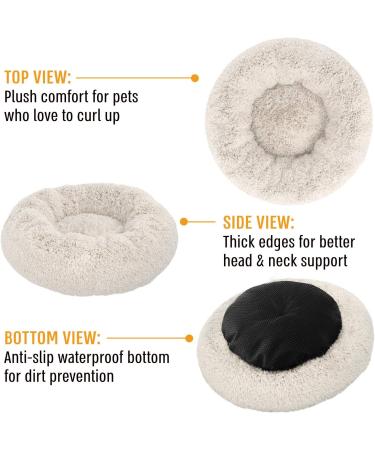 Active Pets Plush Donut Dog Bed - Calming Anti-Anxiety Bed for Small, Medium & Large Dogs & Cats - Buy Online on GoSupps.com