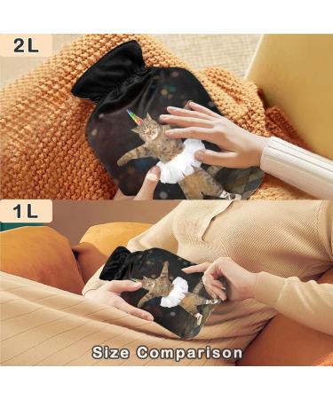 Naanle Cat Ballet Dancer Hot Water Bottle - 1L | Transparent Cover for Bed & Pain Relief | Ideal Hand & Foot Warmer | Heat & Cold Therapy - Buy Online on GoSupps.com