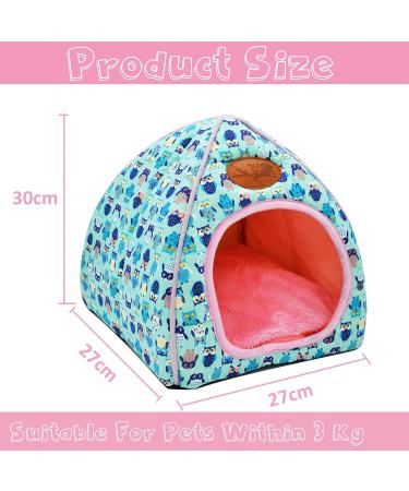 Cozy Cave Bed for Small Animals | Guinea Pig, Rabbit, Hedgehog Hideout | Chinchilla, Bearded Dragon Accessories - Blue - Buy Online on GoSupps.com