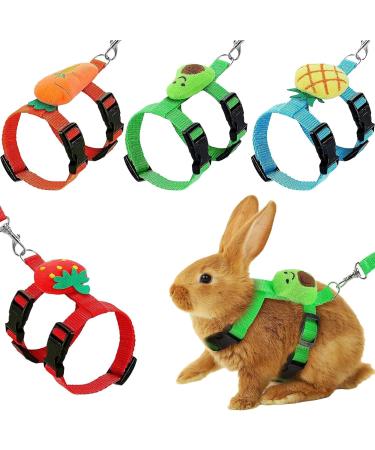 4 sets adjustable rabbit harness and leash set small animal cute waistcoat harness leash ferret harness guinea pig harness ferret leash with decorations for rabbit kitten puppy - Buy Online on GoSupps.com