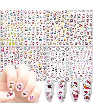 8 Sheets Cartoon Nail Stickers 3D Self-Adhesive Nail Decals Nail Art Supplies Designer Nail Stickers for Women Girls Cat Nail Design Cute Cartoon Manicure Decoration Accessories - Buy Online on GoSupps.com