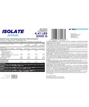 Allnutrition Isolate Protein Vanilla - 2000g - Buy Online on GoSupps.com