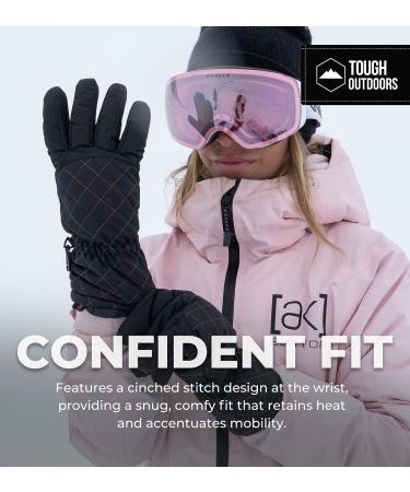 Tough Outdoors Women's Waterproof Ski Gloves - Small Black | Winter Snowboard Gloves for Ladies - Buy Online on GoSupps.com