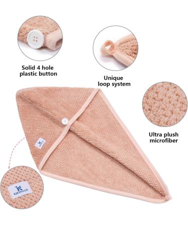 Super Absorbent Microfiber Towel for Women | 66 x 25.4 cm Fast Drying Hair Turban for Long Thick Curly Hair - Brown & White - Buy Online on GoSupps.com