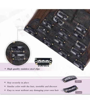 Buy Clip-In Hair Extensions - 50cm Thick Smooth 5-Part Set - Strawberry Blonde/Brown Mix for Women - Buy Online on GoSupps.com