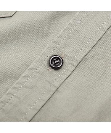 Men's Military Short Sleeve Cargo Shirt - Khaki Large | Slim Fit Tactical Dress Shirt with Pockets - Buy Online on GoSupps.com