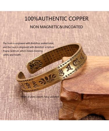 Hand Forged 100% Copper Tibetan Bracelet | Engraved Adjustable Cuff Bangle | Perfect Gift Boxed International Shipping - Buy Online on GoSupps.com