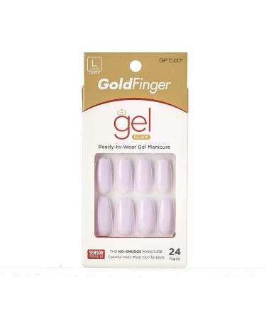 GoldFinger Press On Nails Full Cover Nails Glue On Nails Manicure Long Fake Nails with Glue 24 Count (Pack of 1)