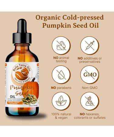 Buy Bella Terra Organic Pumpkin Seed Oil 4oz - Nutrient-Rich Oil Abundant in Vitamin C & E for Skin Purity - International Shipping Available - Buy Online on GoSupps.com