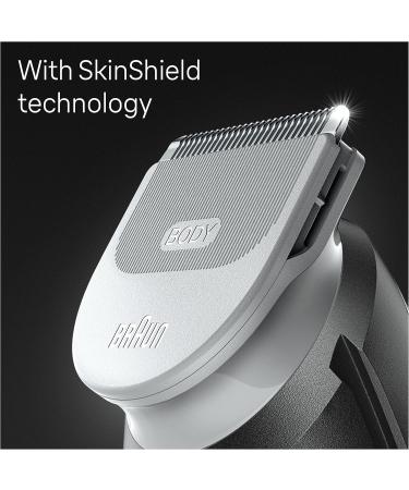 Braun Body Groomer 3 Manscaping Tool For Men With SkinShield Technology Sensitive Comb Wet & Dry 100% Waterproof UK 2 Pin Plug BG3350 Black/Grey - Buy Online on GoSupps.com