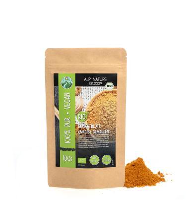 Organic mace Ground (100g 3.5oz) Organic mace Blossom Ground Organic mace Blossom Powder mace Blossom from Controlled Organic Cultivation 100% Natural Without additives 100 GR (3.5oz)