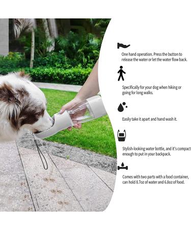 Cappaw Dog Water Bottle - Portable Dispenser & Food Container for Outdoor Adventures - Grey - Buy Online on GoSupps.com