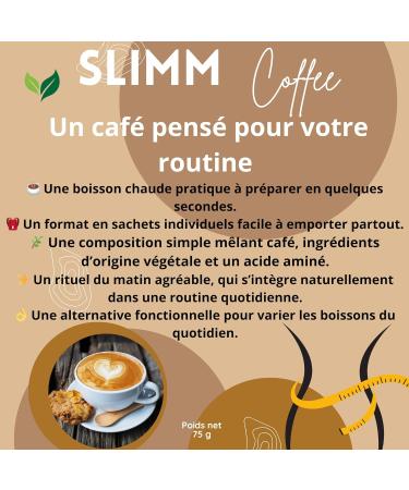 Slimm Coffee Instantan Arabica et Robusta 30 Sachets Individuels 75g avec L-Carnitine et Haricot Blanc - Buy Online on GoSupps.com
