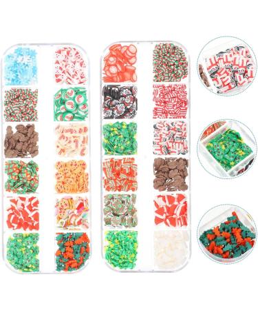  LALADEFIEE 2 Boxes Christmas Nail Art Decorations Soft Clay Elements for Natural Artificial Nails Easy to Apply for Manicure Salon Use - Buy Online on GoSupps.com