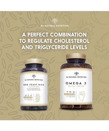 Red Yeast Rice, CoQ10 & Garlic Capsules - 120 ct | Heart Health Supplement with Monacolin K | Vegan & Gluten-Free | N2 Natural Nutrition - Buy Online on GoSupps.com