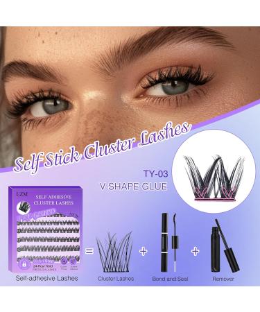 Self Adhesive Eyelashes Pre-Glued | D Curl Volume Lashes 10-14mm | Individual Lash Extension Kit with Tweezers - Buy Online on GoSupps.com