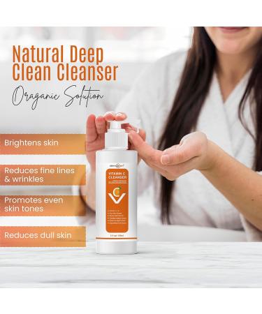 Vitamin C Facial Cleanser with Rose Hip Oil & Aloe Vera - Natural & Organic 5 oz - Shop Internationally - Buy Online on GoSupps.com