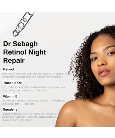 Dr Sebagh Retinol Night Repair (1 fl oz) - High-Strength Retinol Serum for Face - Skin Booster Serum with Vitamin E Rosehip Oil & Squalane - Boosts Collagen & Brightens Skin 1 Fl Oz (Pack of 1) - Buy Online on GoSupps.com