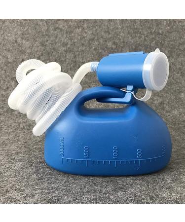 Male Urinal Men's Bed Urinal Potty Pee Bottle 2000ML Collector with 1.6M Tube for Male Elderly People Blue - Buy Online on GoSupps.com